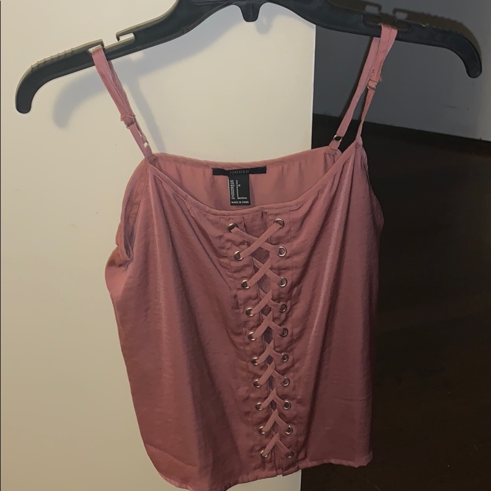 Forever 21 Lace Up Top